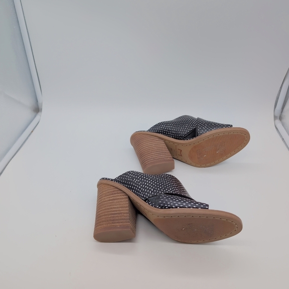 Women's Black and White Polka Dot Heeled Mules Mivolla By Marc Fisher - Picture 6 of 9